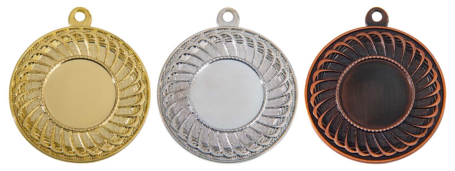 M378 Medaille goud-zilver-brons Ø 50 mm compleet